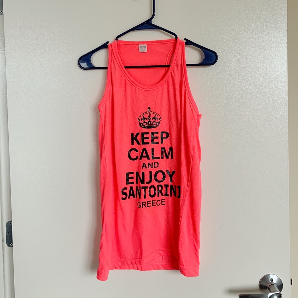 Hot pink keep calm carry on tank top